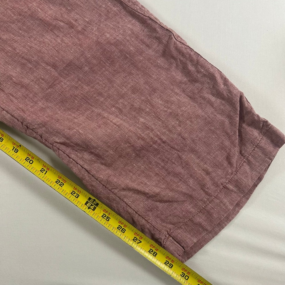 Athleta Pants Womens 10 100% Linen Cabo Wide Leg Mauve Rose Wood Drawstring - Picture 8 of 9